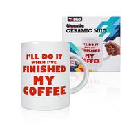 YOBRO 2 L Extra Large Ceramic Coffee Mug, Giant Funny Novelty Cup, Oversized Mug for Coffee Lovers, Ideal for Father's Day, White Elephant & Office Gifts, Blue (Red)