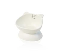 YOBRO Ceramic Elevated Tilted Cat Bowl with Measurement Markings, 21 oz Cat Ear Shaped Pet Food & Water Bowl, Anti-Vomiting Neck Protection, Durable Feeding Dish for Cats Kittens