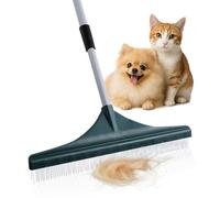 Yocada Carpet Rake for Pet Hair Removal Reusable Pet Hair Remover Telescopic Carpet Scraper Sweeper Cat Dog Hair Remover Rake Brush for Rugs Mats 56.69"