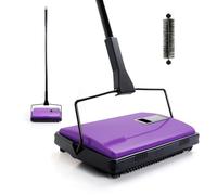 Yocada Carpet Sweeper Cleaner Manual Household Sweeper for Home Office Low&Undercoat Carpets Rugs Pet Hair Dust Scraps Paper Small Rubbish Cleaning with a Brush 48.03"