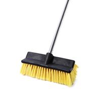 Yocada Deck Brush with 4-Section Extendable Handle Floor Scrub Brush Soft &Medium Bristles Non-Slip Grip for Outdoor Deck Patio Bathroom Garage Concrete Cleaning 53.89 Inch