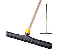 Yocada Floor Squeegee Scrubber 54in Long Adjustable Telescopic Pole Heavy Duty Household Broom Perfect for Garage Courtyard Shower Bathroom Pet Hair Fur Floor Marble Glass Tile Water Foam Cleaning