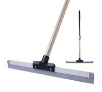 Yocada Floor Squeegee Scrubber Broom Rubber TPR Blade Telescopic Pole Household Broom for Garage Courtyard Shower Bathroom Floor Marble Glass Tile Water Foam Pet Hair Removal Cleaning 55"