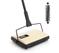 Yocada Manual Carpet Sweeper Cleaner Household Sweeper 1*Extra Brush | Lightweight Hand Push Non-Electric for Home Office Low&Undercoat Carpets Rugs Pet Hair Dust Scraps Paper Rubbish Cleaning