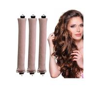 YOCDNOV Pack of 3 Heat-Free Curlers, Flexi Rods with Hooks, Heat-Free Curling Iron for All Hair Types, Hair Rollers for Sleeping, for All Hair Types (Pink)