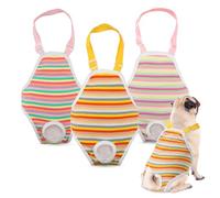 Yocdunm 3 Pack Dog Period Pants Dog Nappy Onesie Sanitary Pantie Reusable Dog Nappies Female with Adjustable Suspender Washable Sanitary Pants for Female Dogs (S)