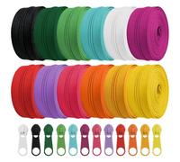 Yocdunm 36 Yards 12 Pieces #5 Sewing Zippers Tapes DIY Open Ended Zip with 120 Sliders,Zipper Sliders for Women Men Sewing Supplies (Colorful)