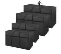 Yocdunm 4 Pack Extra Large Heavy Duty Storage Bags with Lids Big Clothes Storage Bags Boxes with Zipper Handles Waterproof Organizer Bags for Moving,Duvet,Bedding,Moving House,Blankets (2x180L 2x230L)