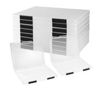 Yocdunm 8 Pack A4 File Box Clear Plastic Storage Box Paper Organizer with Buckle, Transparent,32.5 cm x 24.5 cm x 18 cm