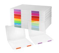 Yocdunm 8 Pcs A4 File Box Clear Plastic File Storage Box Paper Plastic Organizer Board Game Storagea A4 Storage box Scrapbook Paper Storage Boxes with Buckle Colorful for Letter