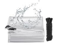 Yocdunm Clear Heavy Duty Waterproof, Extra Thick450g/㎡Transparent Tarp with Eyelets,Waterproof Heavy Duty Outdoor PVC Windproof Tear for Garden With Cable Ties (2x2m)