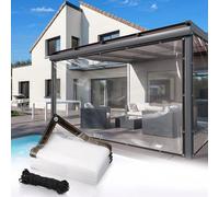 Yocdunm Clear Waterproof Heavy Duty Transparent Sheet Large Waterproof Cover Tarp with Eyelets and Rope for Garden Outdoor Camping Chicken with 10 M Ropes (2x2m)