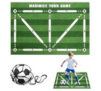 Yocdunm Football Training Mat and Mesh Bag Soccer Mastery Skills Mat 90 x 60cm Portable Non Slip Shock Silent Soccer Skills Mastery for, Kids, & Adults