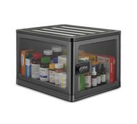 Yocdunm Lockable Medicine Storage Box with Code, 13 L Large Locking Medicine Box for Medication, Snacks, Phone, and Electronics - Organizer Bin for Home, Office, Fridge, and Safety (Black)