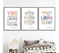 Yocheng 3 Colorful Typography Bible Quotes Canvas Art Poster Prints Wall Decorative Picture For Living Room Bedroom Home Decor 30x40cmx3 No Frame