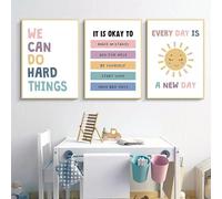 Yocheng 3 Cute Colorful Sun Rainbow Words Canvas Poster Prints Wall Decorative Picture For Nursery Bedroom Home Art Decor 50x70cmx3 No Frame