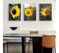 Yocheng 3pcs Sunflower Canvas Wall Art Set, Art Deco, Classic, Style Flower Posters, Landscape Theme Paintings 60x80cmx3 No Frame