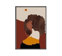 Yocheng African Portrait Canvas Art Black Woman Girl Poster Print Boho Abstract Female Wall Decor Home Decor 40x50cm No Frame