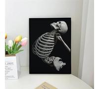 Yocheng Anatomical Skeleton Chalkboard Wall Art Poster Living Room Bar Cafe Bedroom Office Home Decorative Canvas Painting 30x40cm No Frame