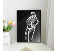 Yocheng Anatomical Skeleton Chalkboard Wall Art Poster Living Room Bar Cafe Bedroom Office Home Decorative Canvas Painting 40x50cm No Frame