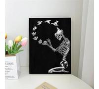 Yocheng Anatomical Skeleton Chalkboard Wall Art Poster Living Room Bar Cafe Bedroom Office Home Decorative Canvas Painting 50x70cm No Frame