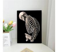 Yocheng Anatomical Skeleton Chalkboard Wall Art Poster Living Room Bar Cafe Bedroom Office Home Decorative Canvas Painting 21x30cm No Frame