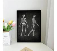 Yocheng Anatomical Skeleton Chalkboard Wall Art Poster Living Room Bar Cafe Bedroom Office Home Decorative Canvas Painting 50x70cm No Frame
