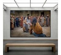 Yocheng Canvas Painting Birth Of Jesus Christ Nativity Scene Christmas Jesus Print Virgin Mary Poster Wall For Living Room Decor 60x90cm No Frame
