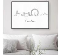 Yocheng City London Line Drawing Poster Nordic Black White Print Canvas Painting Wall Minimalist Art Picture Home Decor 30x40cm No Frame