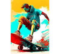 Yocheng Colourful Skateboard Lover Extreme Sports Poster Art Prints Canvas Painting For Living Room Wall Art Pictures Boy Room Decor 40x50cm No Frame