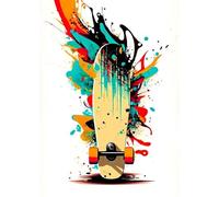 Yocheng Colourful Skateboard Lover Extreme Sports Poster Art Prints Canvas Painting For Living Room Wall Art Pictures Boy Room Decor 30x40cm No Frame
