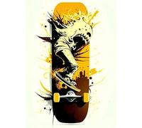 Yocheng Colourful Skateboard Lover Extreme Sports Poster Art Prints Canvas Painting For Living Room Wall Art Pictures Boy Room Decor 60x90cm No Frame