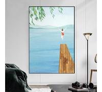Yocheng Gilrls Wild Swim Print Lake Swim Wall Art Canvas Painting Cold Water Swimming Art Poster And Print Picture For Living Room Decor 21x30cm No Frame