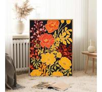 Yocheng Gouache Flowers Painting Colorful Botanical Art Print Spring Floral Canvas Poster Wildflower Home Room Decor 50x70cm No Frame
