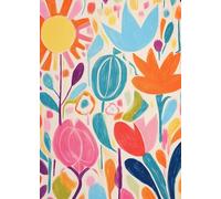 Yocheng Gouache Flowers Painting Colorful Botanical Art Print Spring Floral Canvas Poster Wildflower Home Room Decor 30x40cm No Frame