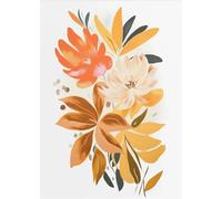 Yocheng Gouache Flowers Painting Colorful Botanical Art Print Spring Floral Canvas Poster Wildflower Home Room Decor 21x30cm No Frame