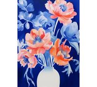 Yocheng Gouache Flowers Painting Colorful Botanical Art Print Spring Floral Canvas Poster Wildflower Home Room Decor 21x30cm No Frame
