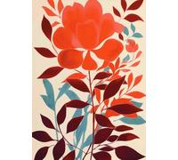 Yocheng Gouache Flowers Painting Colorful Botanical Art Print Spring Floral Canvas Poster Wildflower Home Room Decor 60x90cm No Frame