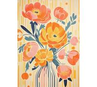 Yocheng Gouache Flowers Painting Colorful Botanical Art Print Spring Floral Canvas Poster Wildflower Home Room Decor 40x50cm No Frame