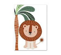 Yocheng Lion Giraffe Monkey Sloth Zebra In Jungle Canvas Painting Nordic Cartoon Animals Wall Art Posters Prints Pictures Kids Room 30x40cm No Frame