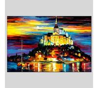 Yocheng Painted Painting Abstract Mediterranean Landscape Villa Wall Art For Living Room Home Decor Poster 40x50cm No Frame
