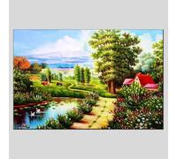 Yocheng Painted Painting Abstract Mediterranean Landscape Villa Wall Art For Living Room Home Decor Poster 21x30cm No Frame