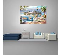 Yocheng Painted Painting Abstract Mediterranean Landscape Villa Wall Art For Living Room Home Decor Poster 21x30cm No Frame