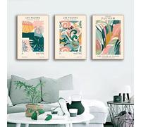 Yocheng Tropical Palm Leaves Print Canvas Wall Art Exotic Minimalist Natural Green Plant Poster Living Room Decor 60x80cmx3 No Frame