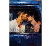 Yocheng Two Men Kissing Fall In Love With Poster Gay Couple Wall Art Pictures Canvas Painting Living Room Bedroom Home Decor Poster 50x70cm No Frame