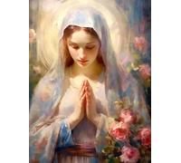 Yocheng Vintage Blessed Virgin Mary With The Child Catholic Christian Prayer Art Poster Canvas Painting Wall Prints Picture Home Decor 60x90cm No Frame