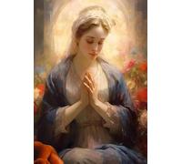 Yocheng Vintage Blessed Virgin Mary With The Child Catholic Christian Prayer Art Poster Canvas Painting Wall Prints Picture Home Decor 60x90cm No Frame