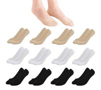 YOCHLEY 12 Pairs No Show Socks for Women, Non Slip Invisible Socks, Low Cut Liner Socks Breathable Ankle Socks Ladies Pop Socks Soft Trainer Socks for Heels, One Size (4Beige + 4White + 4Black)