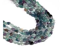 Yochus Irregular Colored Fluorite Beads for Bracelets 6-8mm, Colorful Gemstone Bead for Jewelry Making Strand 15 Inch (45-50pcs)