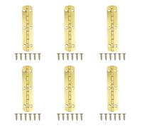 Yocimango 6pcs 180-degree Gold Rounded Corner Piano Hinges Miniature Hinge Wooden Box Small Hinges with Screws for Cabinets Pianos Jewelry Boxes